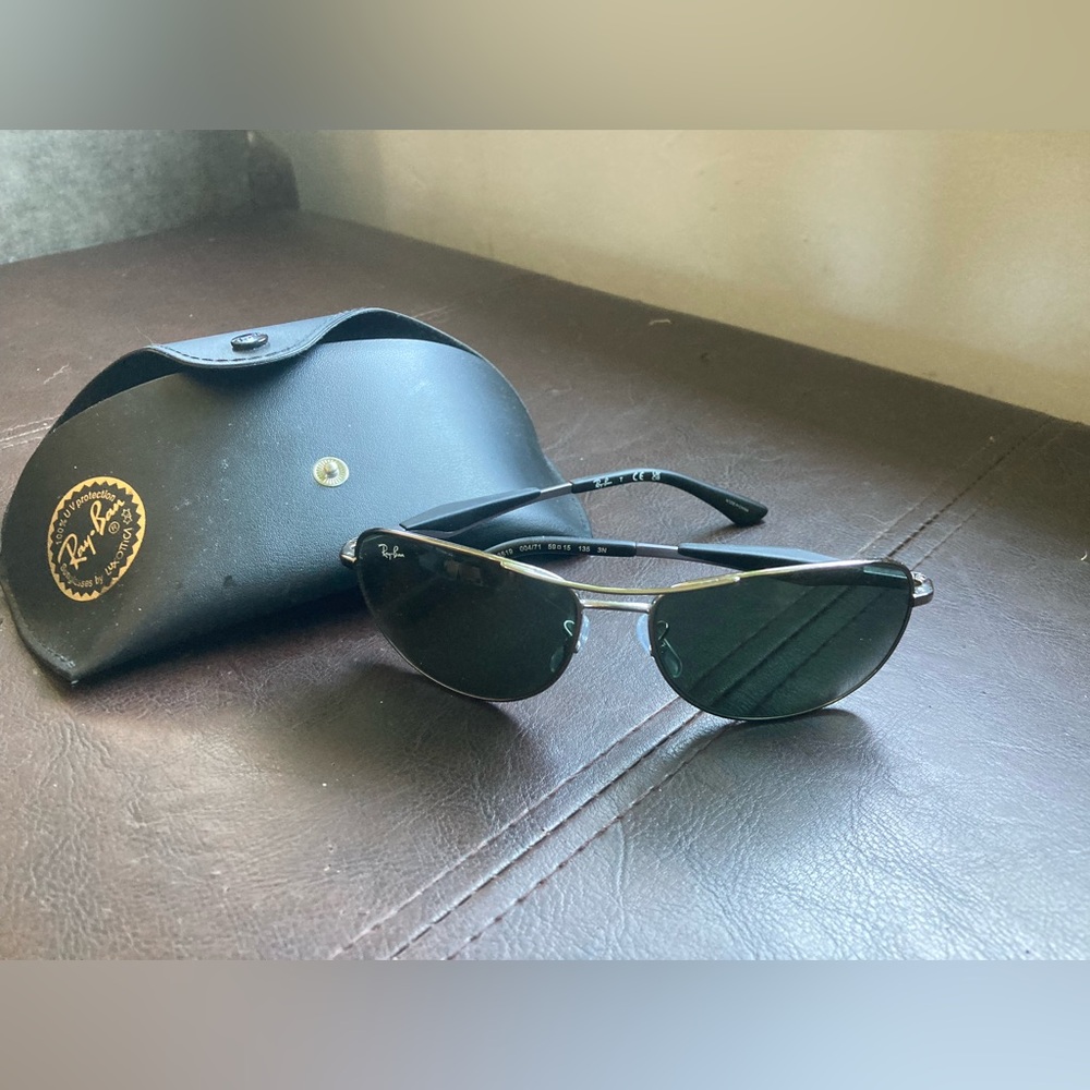 Luxottica Ray Ban Men’s Sunglasses- Dark Green/ turquoise Lens